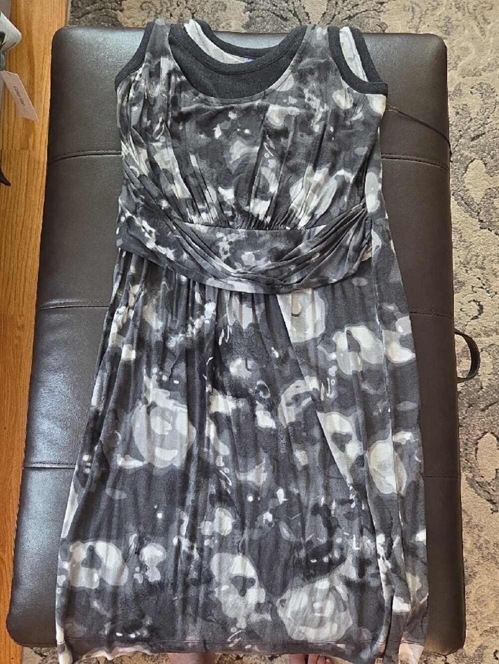 Simply Vera Vera Wang Black and Gray Floral Midi Dress
